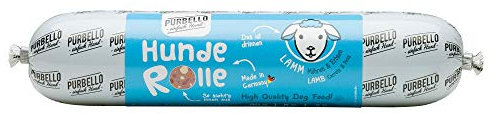 PURBELLO Hunde-Rolle Lamm mit Möhren & Erbsen - Monoprotein Hundefutter mit hohem Fleischanteil - Nassfutter für Hunde - Hundewurst Schnittfest & Getreidefrei - 8 x 400 g