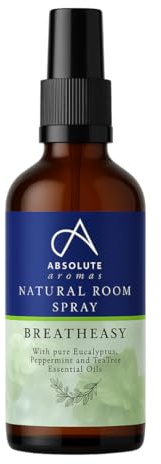 Absolute Aromas Natural Breatheasy Room Spray 30ml - A Blend of 100% Pure, Natural Essential Oils Including Tea Tree and Peppermint