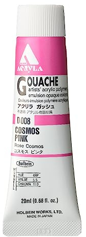 Holbein akryl gouache artister akryl polymeremulsion, 20 ml kosmos rosa (D008)