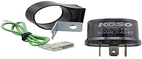 Blinker KO-KD006000 Relais/Blinkerrelais Digital, KOSO Digital, 12V, Stecker mit 3 Pins, inkl. Adapter auf 2 Pins, max. 15A, Relai | Adapter auf 2 Pins, max. 15A; 1-80 W Lastbereich, Defekterkennung, für LED- oder Standard/LED-Blinker, mit Massekabel, Halter