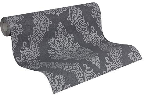 A.S. Création Best of 936772 93677-2 - Carta da parati in tessuto non tessuto, motivo neo barocco, 10,05 m x 0,53 m, colore: grigio