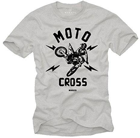 MAKAYA Motorcykelkläder Herrar - Motocross T-Shirt - Grått XL
