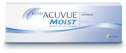 ACUVUE MOIST 1-Day Tageslinsen für empfindliche Augen & Allergiker – Tageskontaktlinsen mit 4,5 dpt und BC 8.5 – UV Schutz & Komfortables Tragegefühl – 30 Linsen