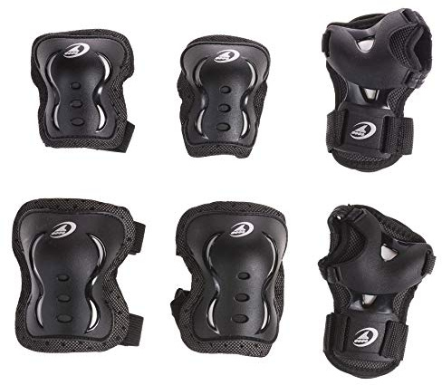 Rollerblade Bladegear XT Junior 3 Pack Protective Gear, Knee Pads, Elbow Pads and Wrist Guards, Multi Sport Protection,Youth, Black, XX-Small