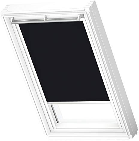 VELUX Verdunkelungsrollo für Dachfenster M04 / MK34 Schwarz mit weißer Schiene
