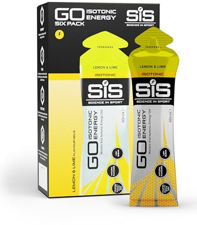 Science in Sport GO Isotonic Energy Gel 6 x 60ml Zitrone Limette, Vegan - Isotonische Formulierung mit 22g Kohlenhydrate, Optimale Alternative für isotonische Getränke