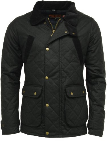 Game Oxford Acolchado Chaqueta Cera Negro Pequeño Negro Pequeño Negro Hombre