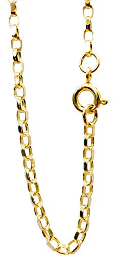 ANTOMUS® 18K GOLD VERMEIL SOLID DIAMOND CUT ENGLISH BELCHER CHAIN 2.3mm Wide 16 inch