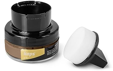 Kaps Professional Schuhpflege Delicate Cream mit Schaumaplikator - Schuhcreme & Pflegemittel zur Reinigung und Auffrischung von Naturleder und Synthetik (50ml) (178 - Buche)