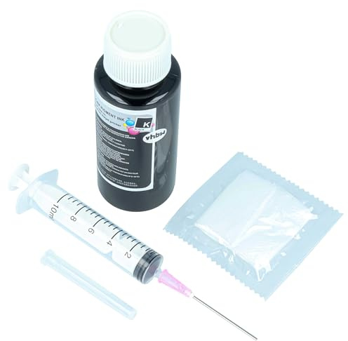 vhbw Nachfülltinte kompatibel mit Canon Drucker | Refilltinte Schwarz, Pigmentiert, 100ml