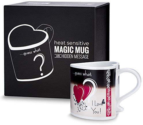 Froster Magic Mug Wärmewechsel Tasse mit versteckter Botschaft I Love You Geschenk Herz Tasse für Valentinstag