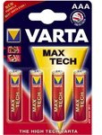Varta Max Tech Piles AAA – 4 Pack alcalin 1.5 V Batterie Non-ricaricabile