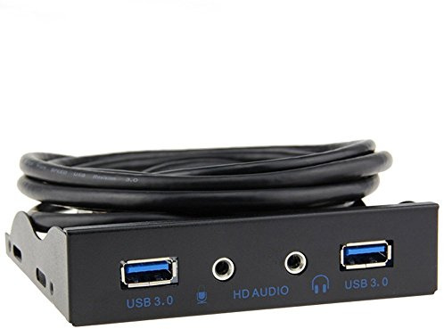 3.5 Floppy Bay Internal 20Pin to 2 Port USB 3.0 HUB and HD Audio 3.5-in PC Floppy Front Panel Kimisohand
