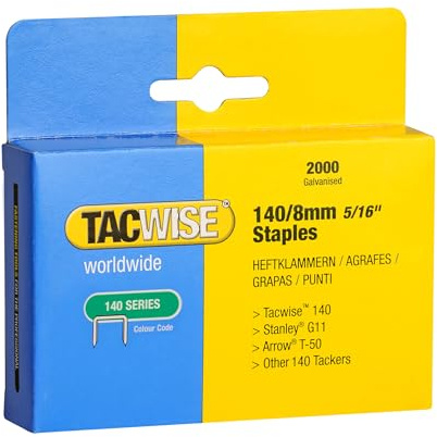 Tacwise 0346 Professionelle Verzinkte Heftklammern 140/8mm, 2000 Stück