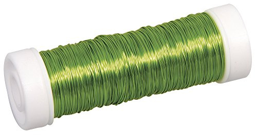 Rayher 2405511 Schmuck-Häkeldraht, h.grün, 0,30 mm ø, Spule 50 m, Schmuckdraht, farbig lackierter Kupferdraht, zum Basteln von Schmuck und Edelsteinbäumchen, Hellgrün