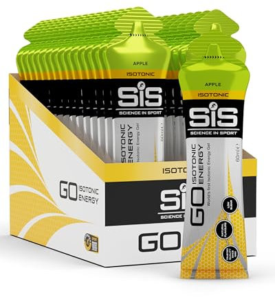 Science in Sport | SiS Go Isotonic Energy Gel | 0.6g Sugar & 22g Carbohydrates per Gel | Vegan | Digestible & Practical | Consumed Without Water | Informed Sport Tested | Apple, 30 x 60ml Gels