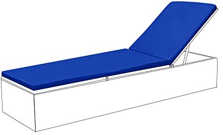 Gardenista Garden Sun Lounger Furniture Cushion Pad | Water Resistant and Breathable Easy Clean Fabric for Outdoors | Patio Outdoor/Indoor Seat Pad | Wood/Plastic Lounger Pads (1 Piece, Blue)