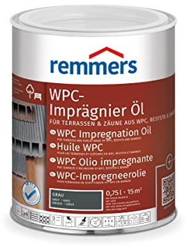 Remmers WPC-Imprägnier-Öl grau, 0,75 Liter, WPC Öl für innen und außen, für Terrassen, Zäune oder Gartenmöbel aus WPC, Resysta und Bambus geeignet