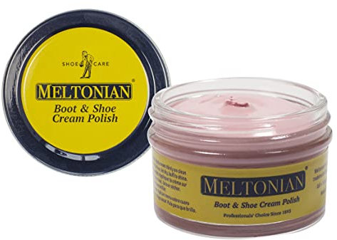 Meltonian Cream | Plush Pink 159 | Quality Shoe Polish for Leather and Leatherette (Synthetic) | Use on Boots, Shoes, Belts, Gloves, Purses and Accessories | Leather Conditioner | 1.7 OZ Jar