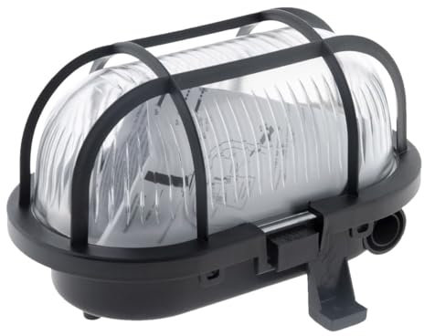 Zenitech Hublot ovale 60W IP44 E27 Classe II - noir