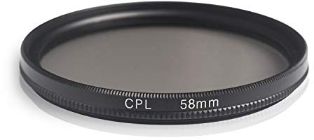 Ares Foto® CPL Zirkular-Polfilter Polarisationsfilter, optisches Glas & Aluminium. Für Canon Sony Nikon Fujifilm Pentax Tamron Sigma Leica Olympus Panasonic (58mm)