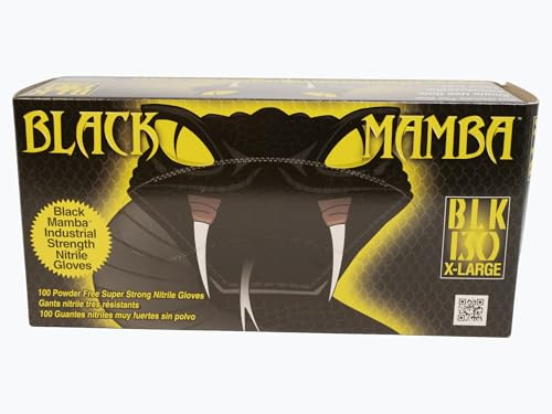 Black Mamba Nitrile Workshop Gloves - Box of 100 - Size: XL