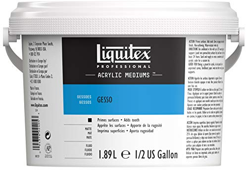 Liquitex 5334 Professional Gesso, grundfärg för akrylfärger, ljus och åldringsbeständig primer, klar för användning – 1, 89 liters hink, vit