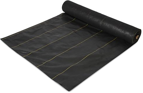 Dewitt Pro-5 Weed Barrier Fabric 5 oz, 5 x 250 Feet – Heavy-Duty Woven Landscape Ground Cover Mat for Raised Garden Bed, Greenhouse Gardening, Outdoor Landscaping, and Commercial Planting