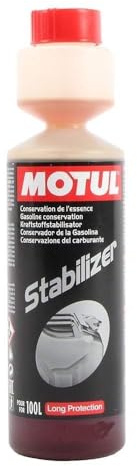 Motul - Stabilizzatore del Carburante - Additivo per la Conservazione della Benzina - Motori 2T e 4T - Protezione Contro Ossidazione e Depositi - Ottimo Dopo l'inverno - Stabilizer - 250 ml