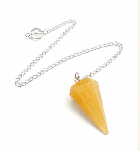 Gelber Aventurin Quarz Konus Pendel Crystal Healing Edelstein Dowsing Reiki Geschenk Feng Shui positive Energie geistige Kraft Konzentration