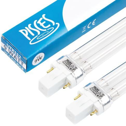 Pisces Twin Pack 9w (watt) PLS Replacement UV Bulb Lamp for Pond Filter UVC