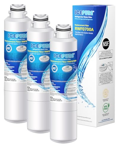 ICEPURE Ersättningsvattenfilter Kompatibelt med Samsung DA29–00020B,DA29–00020B,DA29–00020A,haf-cin/EXP, 46–9101 vit, 3stycken