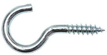 Schraubhaken gebogen 3,3x60 / 19 mm verzinkt - 50 Stück Hakenschrauben