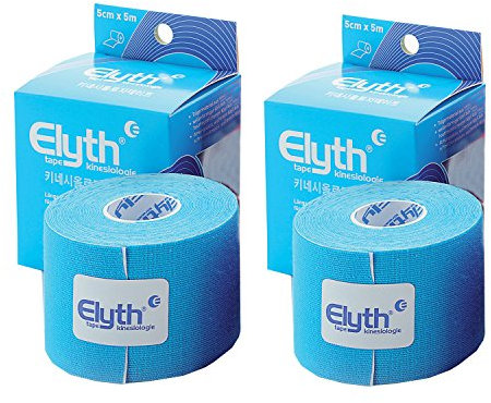 Elyth 2 Stück Kinesiologisches Tape 5m x 5cm, Blau