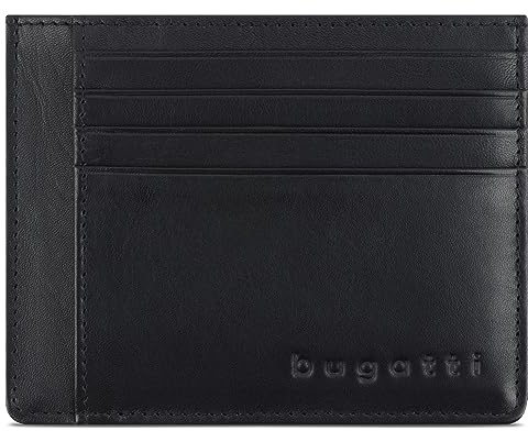 bugatti Primo Portacarte di Credito da Uomo in Pelle 8 Carte Piccolo - Nero