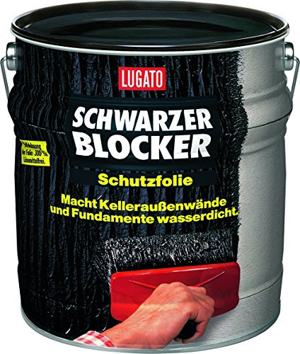 Lugato Schwarzer Blocker Schutzfolie 10 l - Wasserdichter, flexibler Bitumenanstrich