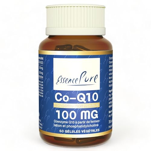 Coenzyme Q10 Kaneka® 100 mg, Essence Pure, 60 Gélules | CoQ10 Kaneka® Issue de Biofermentation, Phosphatidylcholine, Haute Assimilation, Énergie Cellulaire et Cœur