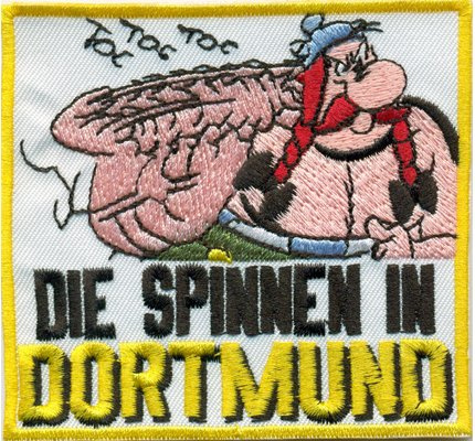 Die Spinnen in Anti Dortmund Obelix Fussball Fanclub Kutte Aufnäher Patch