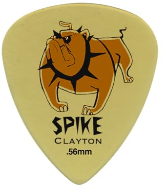 Clayton Plektrum Spike, Standard 351 Form 0,56 mm, tortoise mit Spike Aufdruck, 12 Stück