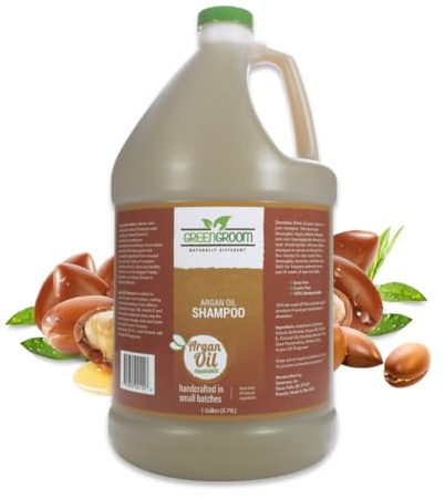 Green Groom Argan Oil Dog Shampoo, 1 Gallon - Vitamin E and Antioxidant Rich, Restores Shine, Moisturizing, Natural Ingredients, Helps Relieve Dry Itchy Skin, Adds Moisture to the Coat