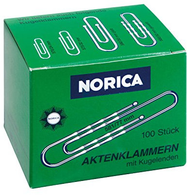 ALCO-Albert 2262 - Briefklammern mit Kugelenden, geschwellt, 77 mm, 100 Stück