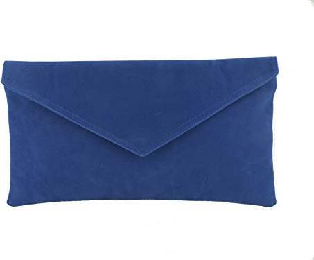 LONI Neat Umschlag Faux Wildleder Clutch Bag/Schultertasche in Hell Königsblau
