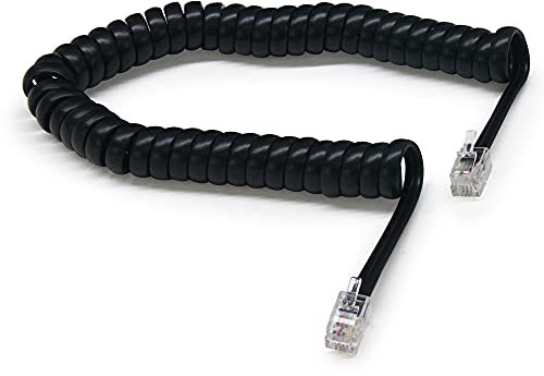 Velleman 39101 Câble spiralé pour téléphone RJ9 2.00m Noir