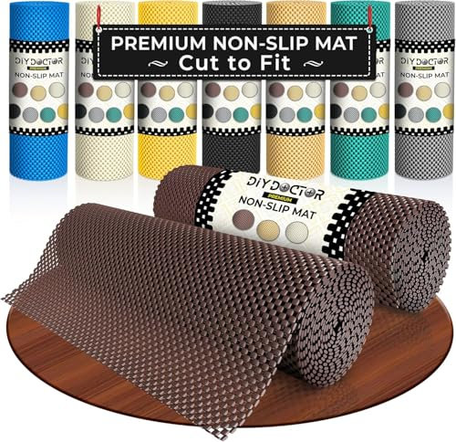 DIY Doctor Rouleaux antidérapants (2 Pack) – 190x30cm Tapis en Caoutchouc antidérapant pour Tapis, moquettes et sols stratifiés – Chocolat