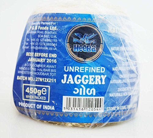 Heera Jaggery | Unrefined Cane Sugar | Unraffinierter Rohrzucker (GOOR) 450g