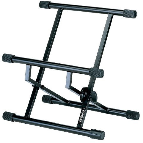 Quik Lok BS/317 Low Profile Amplifier Double Brace Monitor Stand - Black