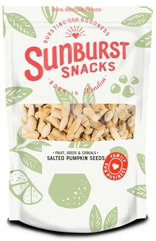 Sunburst Snacks Pumpkin Seeds Roasted & Salted, Gluten Free, Vegan & High Protein Snack, Recyclable & Resealable Pouch, 1KG