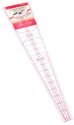 Sew Easy; 10° Grad (57.15 cm x 12.45 cm) Triangle Patchworklineal, Maßnahme Craft Runde Semi Designs Nahtzugabe NL4185