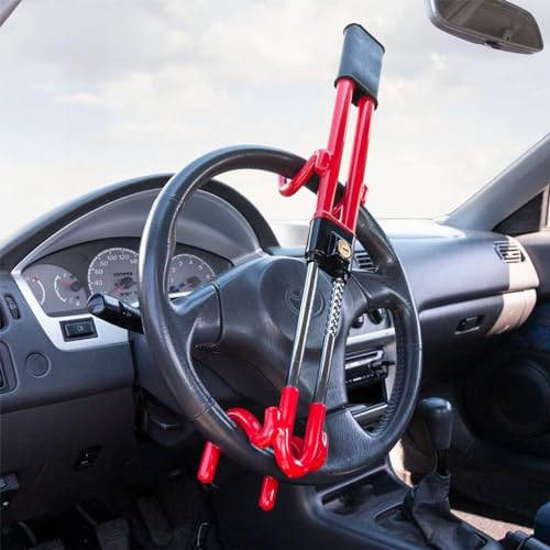 AUTO-STYLE Universal Anti-Diebstahl Lenkradschloß 'Heavy Duty' - Rot