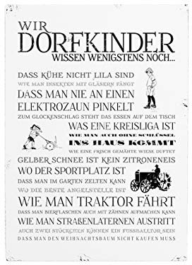Interluxe Shabby Vintage WANDTAFEL Holzschild WIR DORFKINDER Jungen Nostalgie Geschenk Retro
